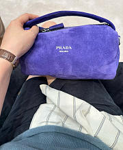 Prada Suede Leather Shoulder Bag 2VH188 Purple - 24x11x11cm - 4