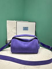 Prada Suede Leather Shoulder Bag 2VH188 Purple - 24x11x11cm - 3
