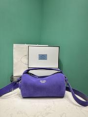 Prada Suede Leather Shoulder Bag 2VH188 Purple - 24x11x11cm - 2