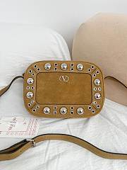 Valentino Garavani Nellcote Suede Shoulder Bag Beige - 23x16x6cm - 1