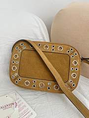 Valentino Garavani Nellcote Suede Shoulder Bag Beige - 23x16x6cm - 4