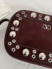 Valentino Garavani Nellcote Suede Shoulder Bag Brown - 23x16x6cm - 5