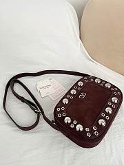 Valentino Garavani Nellcote Suede Shoulder Bag Brown - 23x16x6cm - 4