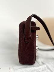 Valentino Garavani Nellcote Suede Shoulder Bag Brown - 23x16x6cm - 3