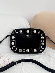 Valentino Garavani Nellcote Suede Shoulder Bag Black - 23x16x6cm - 5