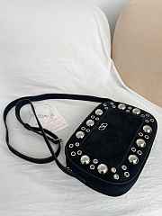 Valentino Garavani Nellcote Suede Shoulder Bag Black - 23x16x6cm - 3