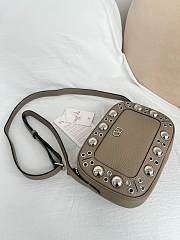 Valentino Garavani Nellcote Grained Calfskin Shoulder Bag Gray Elephent - 23x16x6cm - 5