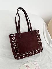 Valentino Garavani Nellcote Mini Suede Shopping Bag Brown - 21x16x5cm - 3