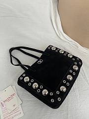 Valentino Garavani Nellcote Mini Suede Shopping Bag Black - 21x16x5cm - 6