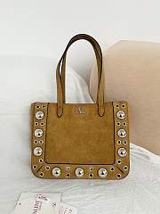 Valentino Garavani Nellcote Mini Suede Shopping Bag Beige - 21x16x5cm - 4
