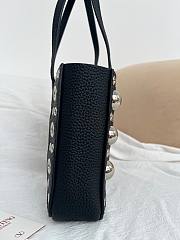 Valentino Garavani Nellcote Mini Grained Calfskin Shopping Bag Black - 21x16x5cm - 4