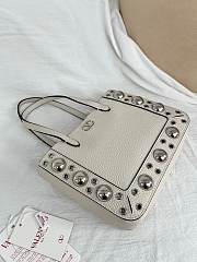 Valentino Garavani Nellcote Mini Grained Calfskin Shopping Bag White - 21x16x5cm - 4