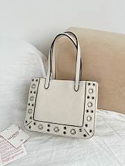 Valentino Garavani Nellcote Mini Grained Calfskin Shopping Bag White - 21x16x5cm - 2