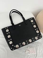 Valentino Garavani Nellcote Medium Grained Calfskin Shopping Bag Black - 40x30x13cm - 3