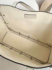 Valentino Garavani Nellcote Medium Grained Calfskin Shopping Bag White - 40x30x13cm - 3