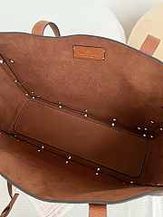 Valentino Garavani Nellcote Medium Grained Calfskin Shopping Bag Brown - 40x30x13cm - 6