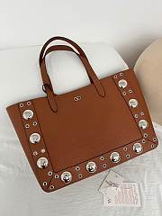 Valentino Garavani Nellcote Medium Grained Calfskin Shopping Bag Brown - 40x30x13cm - 2