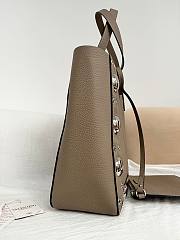 Valentino Garavani Nellcote Medium Grained Calfskin Shopping Bag Gray Elephant - 40x30x13cm - 5