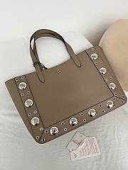 Valentino Garavani Nellcote Medium Grained Calfskin Shopping Bag Gray Elephant - 40x30x13cm - 3