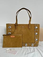 Valentino Garavani Nellcote Medium Suede Shopping Bag Beige - 40x30x13cm - 1