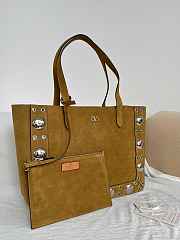 Valentino Garavani Nellcote Medium Suede Shopping Bag Beige - 40x30x13cm - 6