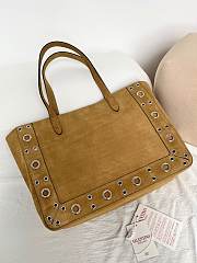Valentino Garavani Nellcote Medium Suede Shopping Bag Beige - 40x30x13cm - 5