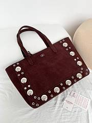 Valentino Garavani Nellcote Medium Suede Shopping Bag Brown - 40x30x13cm - 2