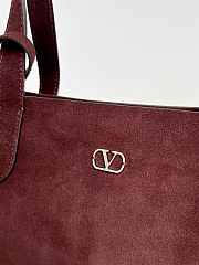 Valentino Garavani Nellcote Medium Suede Shopping Bag Brown - 40x30x13cm - 6