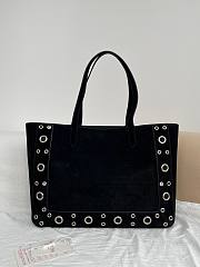 Valentino Garavani Nellcote Medium Suede Shopping Bag Black - 40x30x13cm - 6