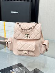 Chanel Grained Shiny Calfskin & Gold Tone Metal Backpack Light Pink - 21.5x19.5x12cm - 2