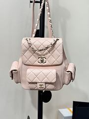 Chanel Grained Shiny Calfskin & Gold Tone Metal Backpack Light Pink - 21.5x19.5x12cm - 4