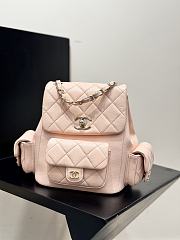 Chanel Grained Shiny Calfskin & Gold Tone Metal Backpack Light Pink - 21.5x19.5x12cm - 5