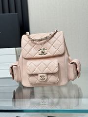 Chanel Grained Shiny Calfskin & Gold Tone Metal Backpack Light Pink - 21.5x19.5x12cm - 6