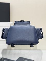 Chanel Grained Shiny Calfskin & Gold Tone Metal Backpack Navy - 21.5x19.5x12cm - 3
