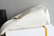 Chanel Large Hobo Bag Shiny Lambskin Gold Tone Metal White - 37x30x14cm - 5