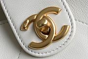 Chanel Large Hobo Bag Shiny Lambskin Gold Tone Metal White - 37x30x14cm - 2