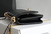 Chanel Wallet On Chain Shiny Calfskin Gold Tone Metal Black - 12.3x19.2x3.5cm - 5