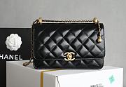Chanel Wallet On Chain Shiny Calfskin Gold Tone Metal Black - 12.3x19.2x3.5cm - 4