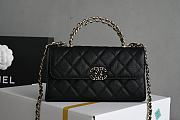 Chanel Clutch With Chain With Handle Grained Calfskin Black Gold Hardware - 18x10x4.5cm - 3