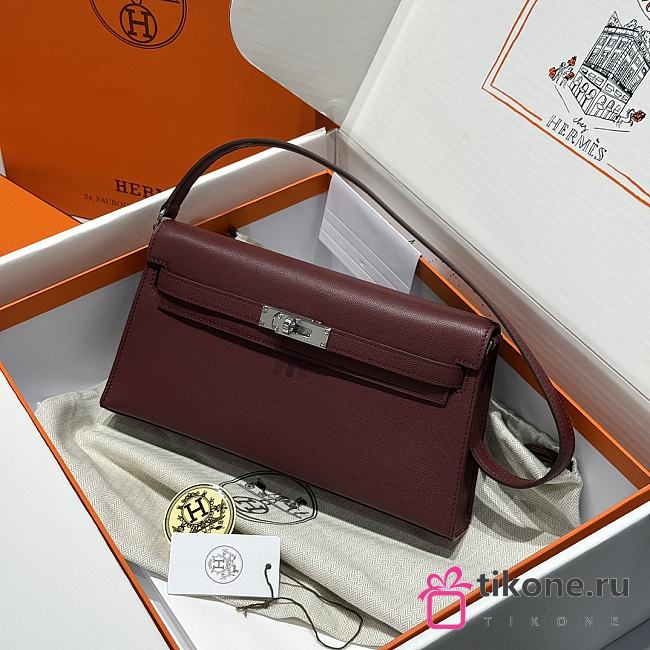 Hermes Elan Bag Dark Red Silver 28cm - 1