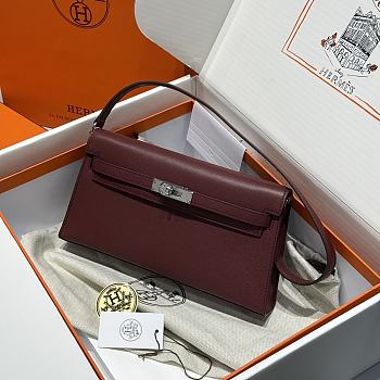 Hermes Elan Bag Dark Red Silver 28cm
