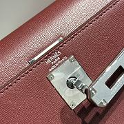 Hermes Elan Bag Dark Red Silver 28cm - 5