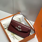 Hermes Elan Bag Dark Red Silver 28cm - 3