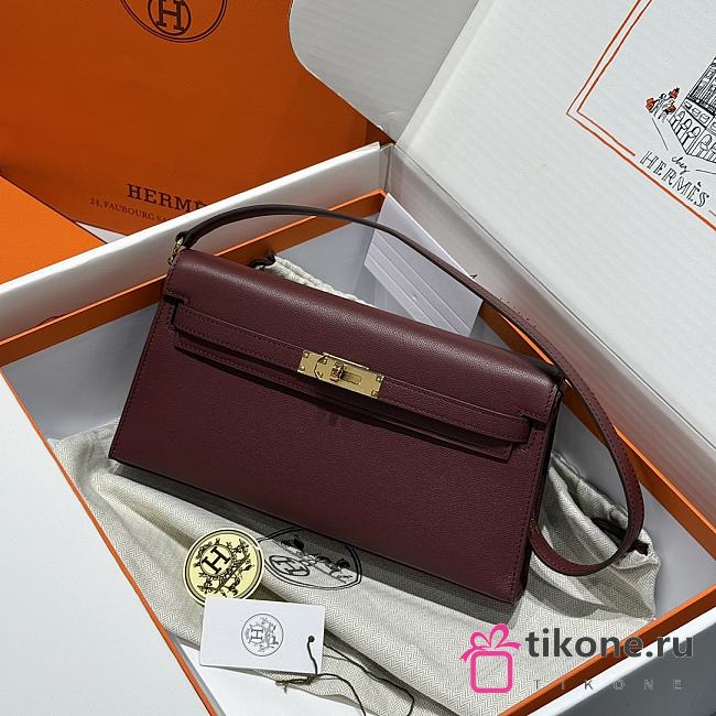 Hermes Elan Bag Dark Red Gold 28cm - 1