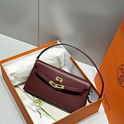 Hermes Elan Bag Dark Red Gold 28cm - 6