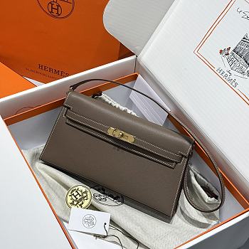 Hermes Elan Bag Gray Elephant Gold 28cm