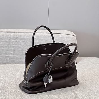 Hermes Bolide Bag Swift Leather Silver Brown 35cm