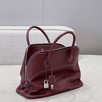 Hermes Bolide Bag Swift Leather Silver Red 35cm
