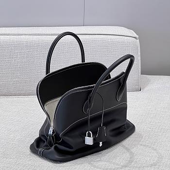 Hermes Bolide Bag Swift Leather Silver Black 35cm