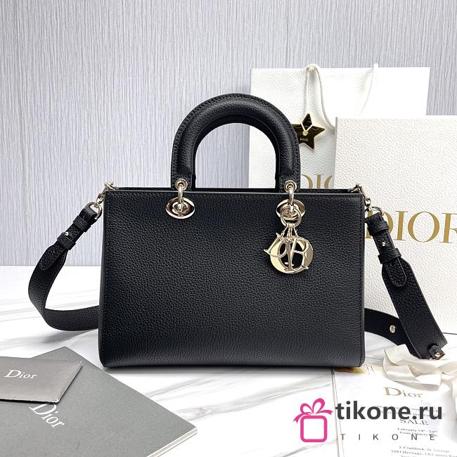 Medium Lady D-Sire My ABCDior Bag Black Taurillon Leather - 30x20x13cm - 1